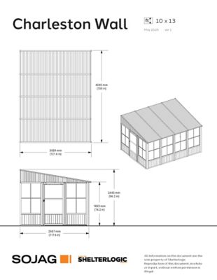 Image showing  Charleston 10 x 13ft. Wall-Mounted Solarium