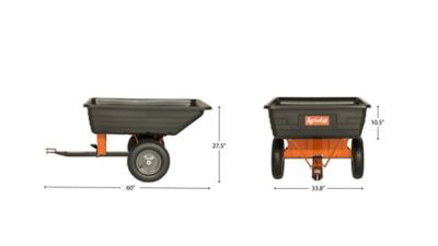 Image showing 9 th Agri-Fab Tow-Behind 10 cu. ft. Poly Tow Heavy-Duty Dump Cart, 650 lb. Capacity