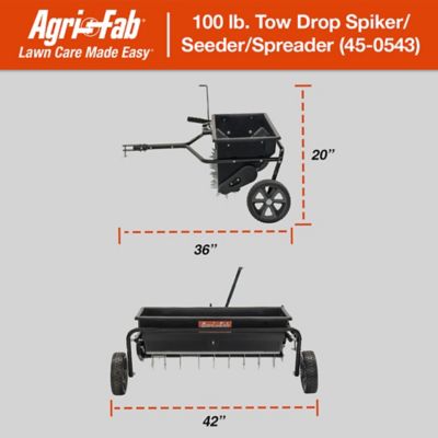 Image showing  Tow-Behind Spiker Seeder Drop Spreader, 100 lb. Capacity