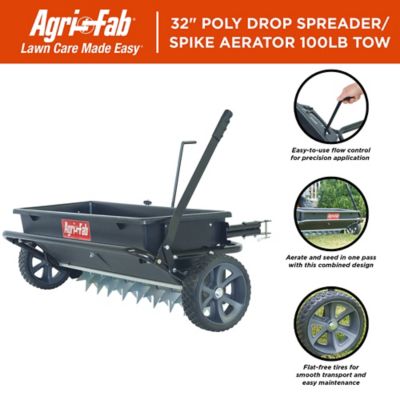 Image showing  Tow-Behind Spiker Seeder Drop Spreader, 100 lb. Capacity