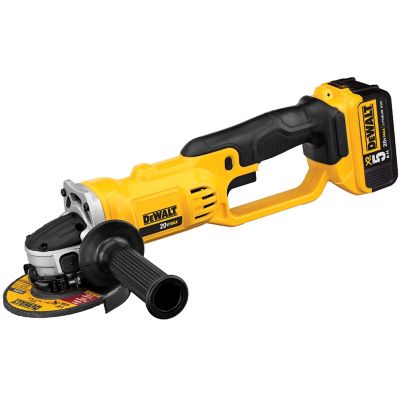 DeWALT DCG412P1 20V Brushed 4 1/2 / 5 in. Grinder Kit, (1) 20 volt 5 amp hour Battery