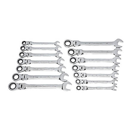 GearWrench Flex-Head Ratcheting Wrench Set, 14 Piece, 85141