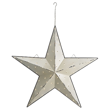 Red Shed 36 in. Light Up Galvanized Barn Star, White