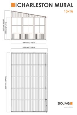 Image showing  Charleston 10 x 16 ft. Wall-Mounted Solarium