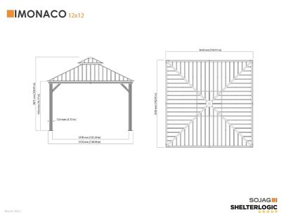Image showing 8 th Sojag 12 x 12ft. Messina Gazebo, Beige