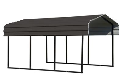 Arrow Steel Carport, 10 ft. X 15 ft. X 7 ft., Galvanized Black/Charcoal ...