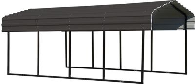 Arrow Steel Carport 10 ft. x 20 ft. x 7 ft. Galvanized Black/Charcoal