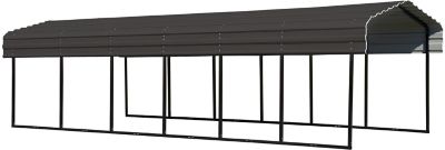 Arrow 10 ft. x 29 ft. Steel Galvanized Carport, Black/Charcoal
