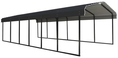 Arrow Steel Carport 12 ft. x 29 ft. x 7 ft. Galvanized Black/Charcoal