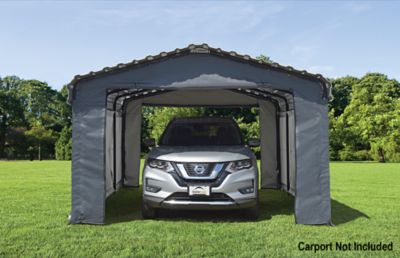 Image showing  12 ft. x 20 ft. Carport Enclosure Kit, 7.5 oz. Triple Layer Woven Polyethylene