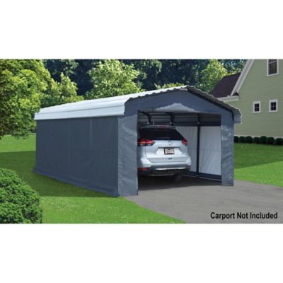 Image showing  12 ft. x 20 ft. Carport Enclosure Kit, 7.5 oz. Triple Layer Woven Polyethylene