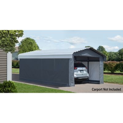 Image showing 5 th Arrow 12 x 20ft. Carport Enclosure Kit, 7.5 oz. Triple Layer Woven Polyethylene