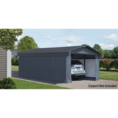 Image showing 6 th Arrow 12 x 20ft. Carport Enclosure Kit, 7.5 oz. Triple Layer Woven Polyethylene