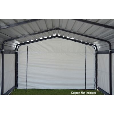 Image showing 8 th Arrow 12 x 20ft. Carport Enclosure Kit, 7.5 oz. Triple Layer Woven Polyethylene