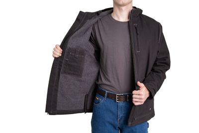 Image showing  Men's Max-Range Sherpa-Lined Flex Sanded Duck Hooded Jacket