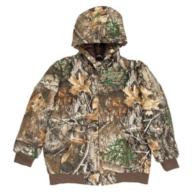 Boys XL Rain Coat Non Insulated Rain Jacket Hooded Realtree Camo Hunting Coat XL 
