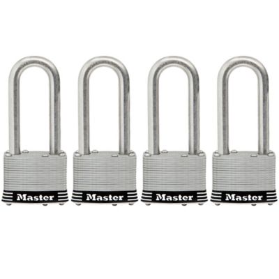 Master Lock 2-1/2 in. Shackle Stainless Steel Pin Tumbler Padlocks, 4-Pack