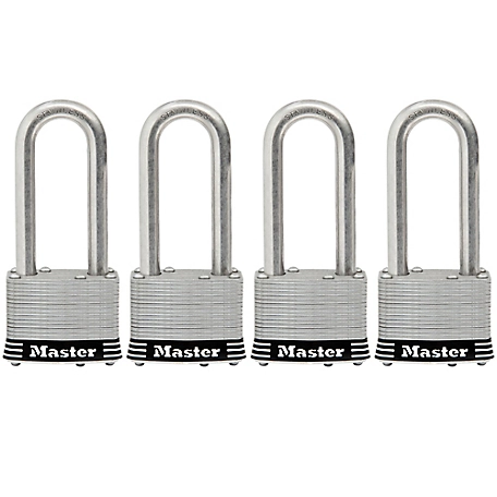 Master Lock 2 in. Stainless Steel Pin Tumbler Padlocks with Shackle, 4-Pack