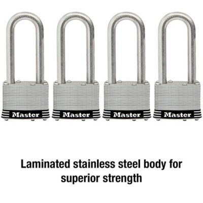 Image showing  2-1/2 in. Shackle Stainless Steel Pin Tumbler Padlocks, 4-Pack