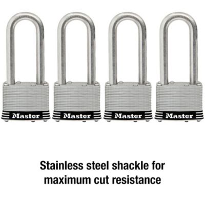 Image showing  2-1/2 in. Shackle Stainless Steel Pin Tumbler Padlocks, 4-Pack