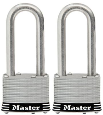 Master Lock 2 in. Stainless Steel Pin Tumbler Padlocks with Shackle, 2-Pack