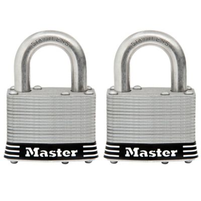 Pack of 2 in Wide 5SSTLJ Master Lock Padlock Laminated Stainless Steel Lock 