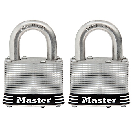 Master Lock 2 in. Stainless Steel Pin Tumbler Padlocks, 2-Pack