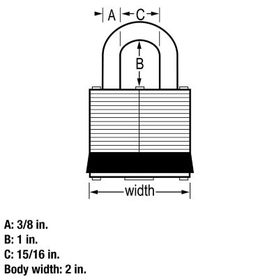 Image showing  1 in. Shackle Stainless Steel Pin Tumbler Padlocks, 2-Pack