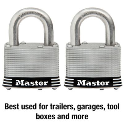Image showing  1 in. Shackle Stainless Steel Pin Tumbler Padlocks, 2-Pack