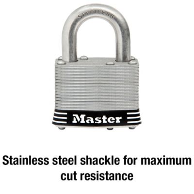 Image showing  1 in. Shackle Stainless Steel Pin Tumbler Padlock