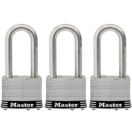 Master Lock 13/4 in. Stainless Steel Pin Tumble Padlocks with Shackle, 3-Pack