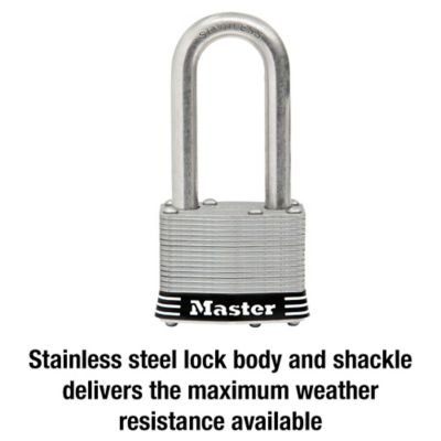 Image showing  2 in. Shackle Stainless Steel Pin Tumbler Padlock with Shackle