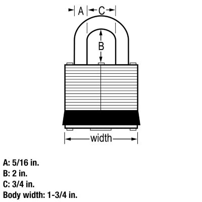 Image showing  2 in. Shackle Stainless Steel Pin Tumbler Padlock with Shackle