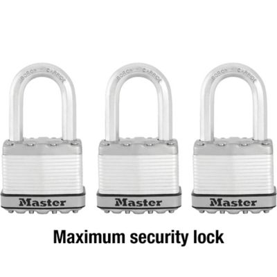 Image showing  1-1/2 in. Shackle Magnum Steel Padlocks, 3-Pack