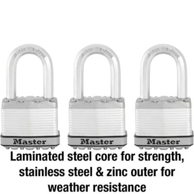 Image showing  1-1/2 in. Shackle Magnum Steel Padlocks, 3-Pack