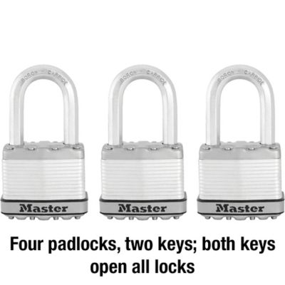 Image showing  1-1/2 in. Shackle Magnum Steel Padlocks, 3-Pack
