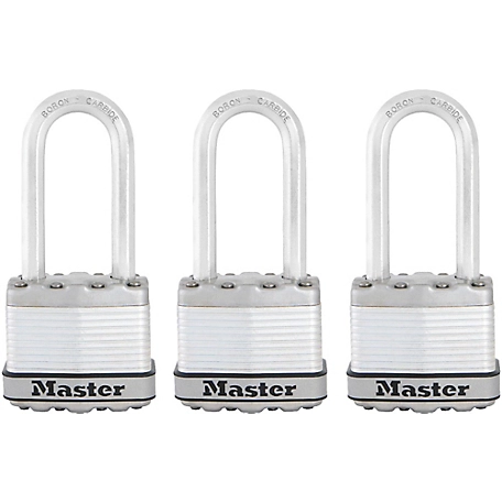 Master Lock 1-3/4 in. Magnum Steel Padlocks with Shackle, 3-Pack