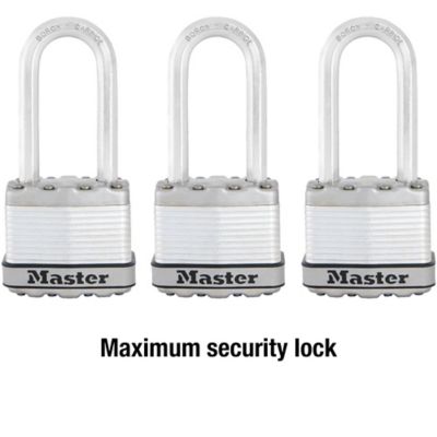 Image showing  2 in. Shackle Magnum Steel Padlocks, 3-Pack