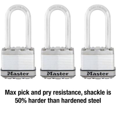 Image showing  2 in. Shackle Magnum Steel Padlocks, 3-Pack