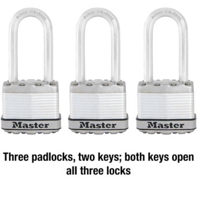 1-3/4" Covered Padlock Master Lock Magnum 3 Pack 
