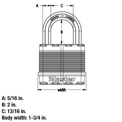 Image showing 5 th Master Lock 2 in. Shackle Magnum Steel Padlocks, 3-Pack