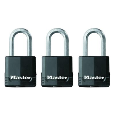 Master Lock 1-7/8 in. Magnum C Steel Padlocks with Shackle, 3-Pack