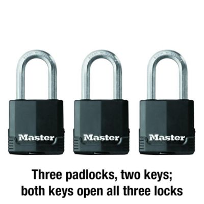 Image showing  1-1/2 in. Shackle Magnum C Steel Padlocks, 3-Pack