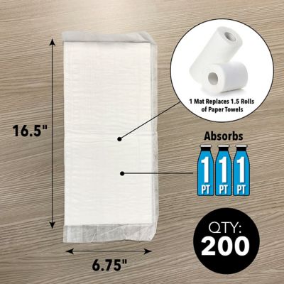 Image showing  6.75 in. x 16.5 in. Absorbent Floor Mats, 200 ct.