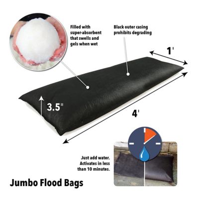 Image showing  12 in. x 48 in. x 3.5 in. Jumbo Flood Bags