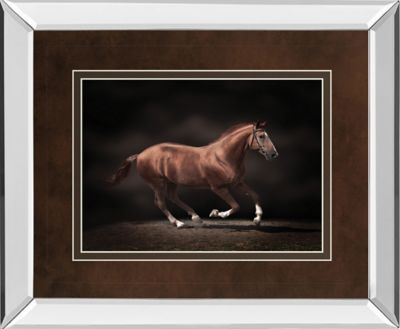 Classy Living Stallion on Black Wall Art, 34 in. x 40 in.