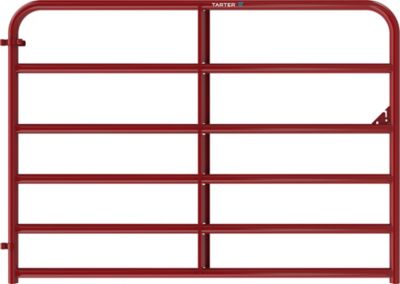 Tarter 6 ft. x 50 in. 6-Bar Economy Tube Gate, 1-3/4 in. Tube, Red