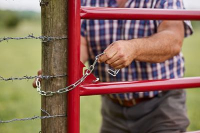 Image showing  16 ft. x 50 in. 6-Bar Economy Tube Gate, 1-3/4 in. Tube, Red