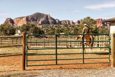 Image showing  12 ft. x 50 in. 6-Bar Economy Tube Gate, 1-3/4 in. Tube, Green