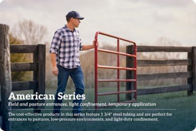 Image showing  14 ft. x 50 in. American Gate 6-Bar Economy Tube Gate, Green